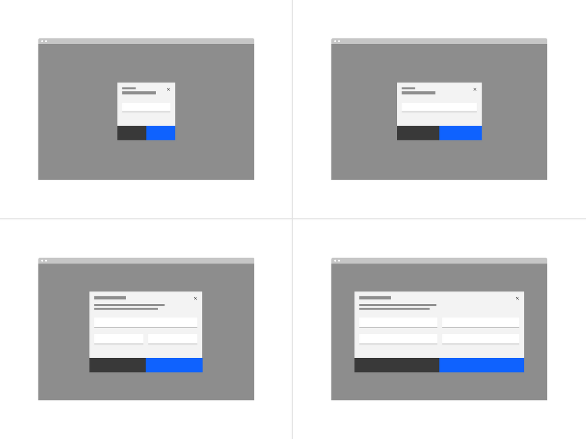 Modal sizes Modal sizes
