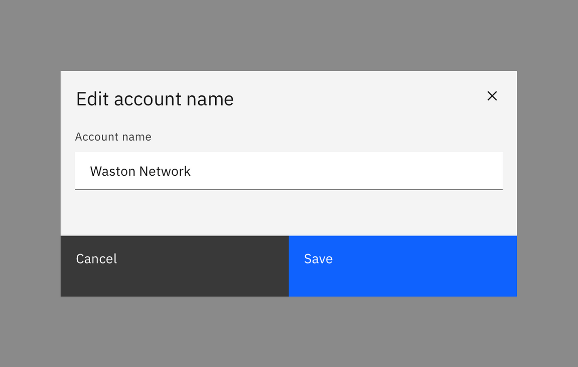Two button modal example Two button modal example