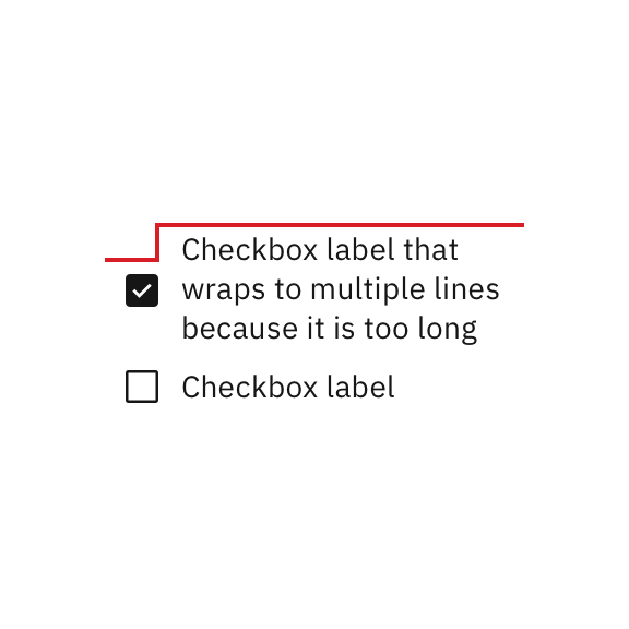 Do not vertically center wrapped text with the checkbox. Do not vertically center wrapped text with the checkbox.
