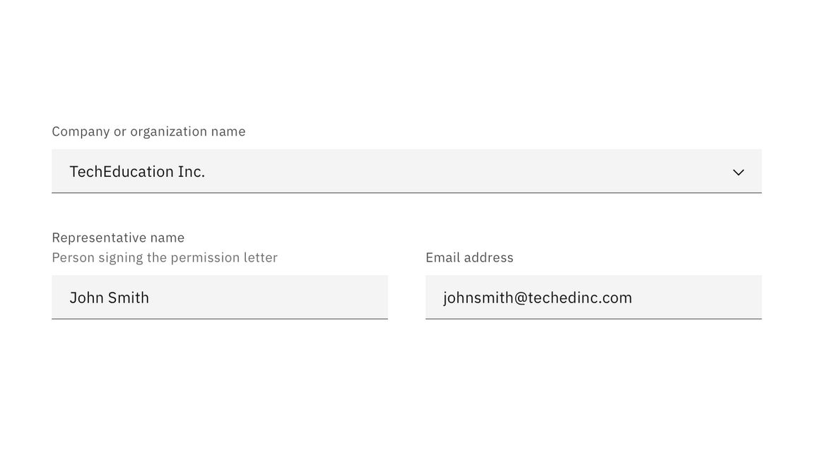 Example of input field alignment Example of input field alignment