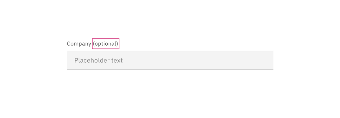 Example of input field with optional label Example of input field with optional label