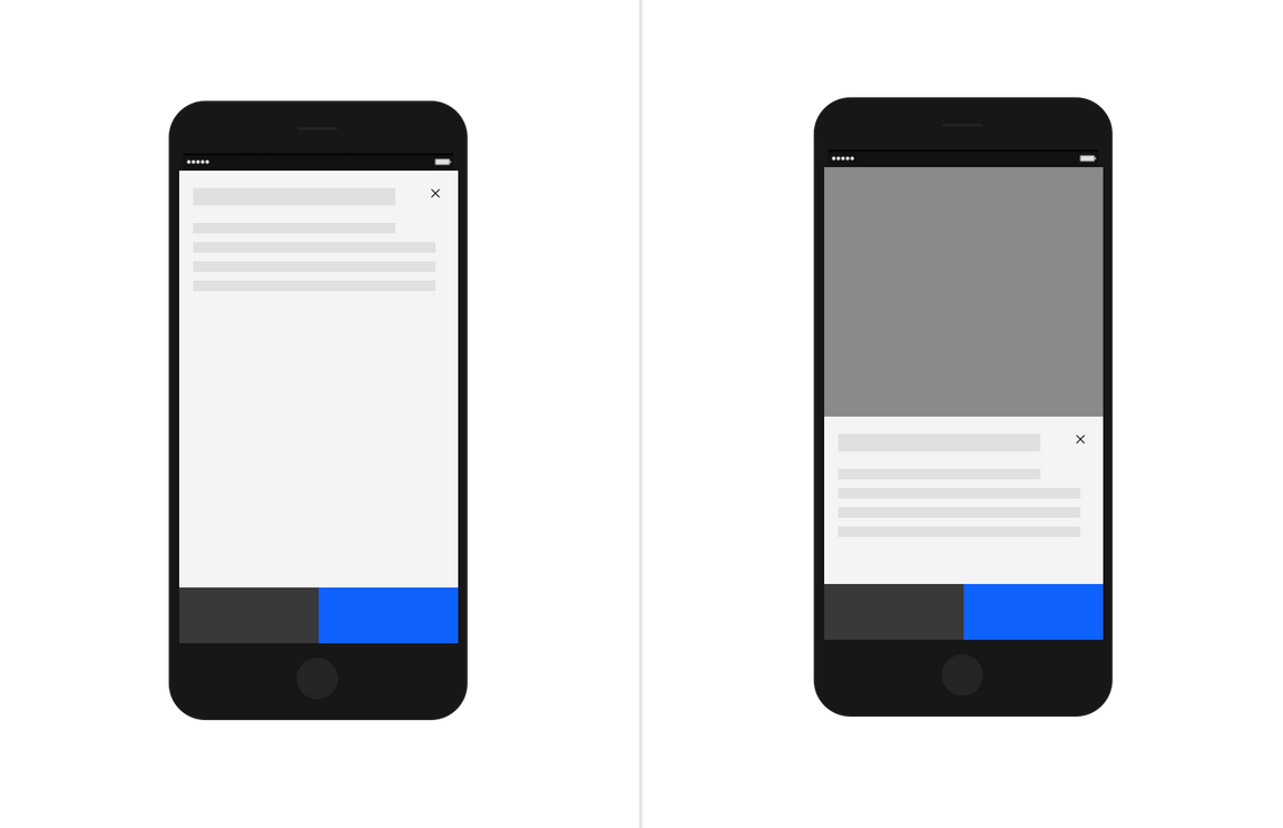 Modal sizes Modal sizes