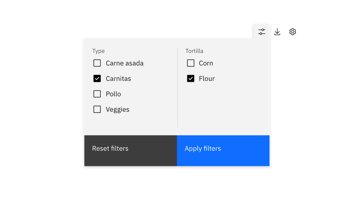 Example of batch filtering Example of batch filtering