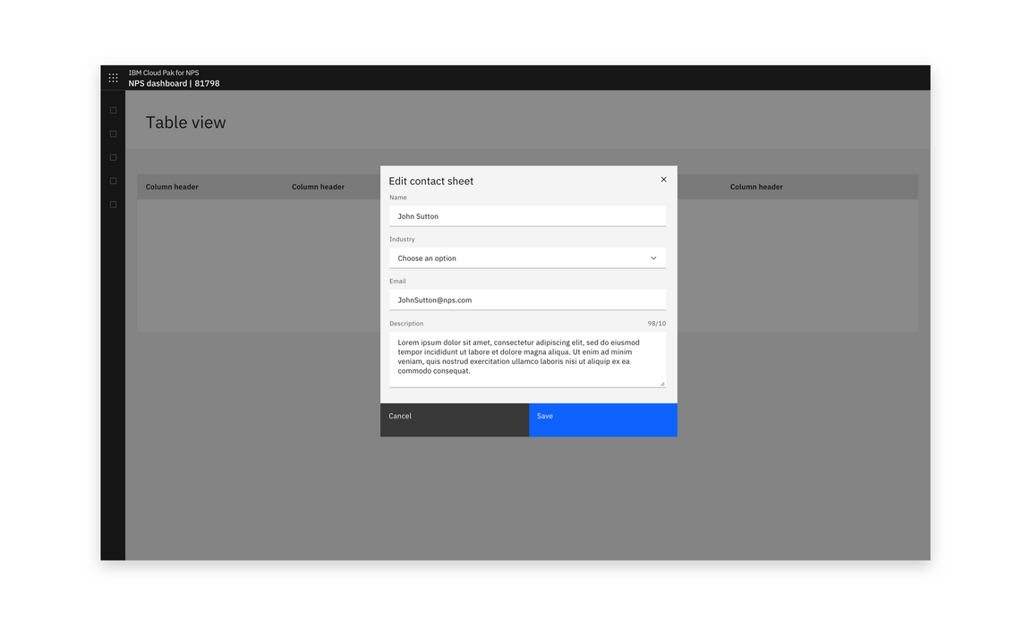 Contextual image of an edit modal Contextual image of an edit modal
