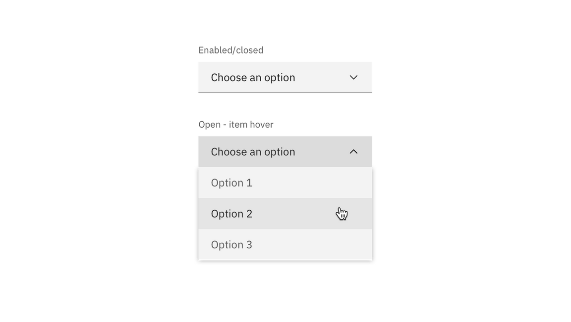 Normal and opened dropdowns Normal and opened dropdowns