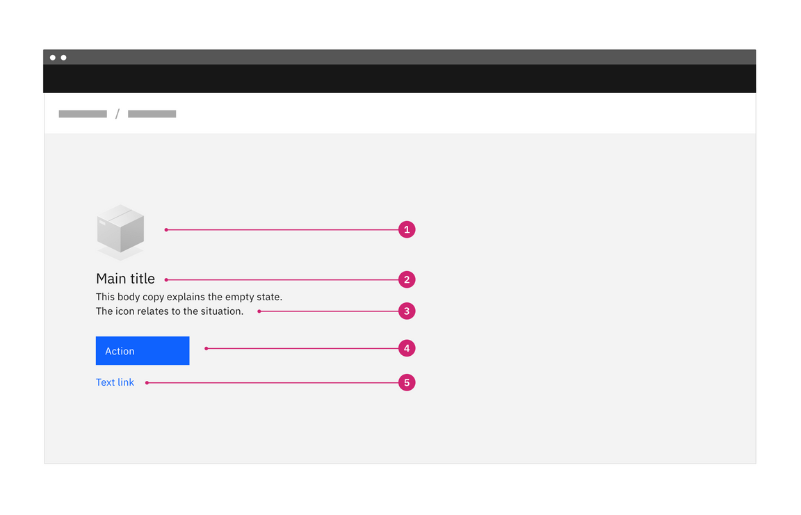 Basic empty state with primary action button Basic empty state with primary action button