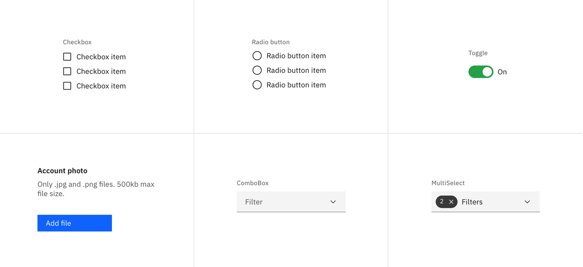 Example of selection controls Example of selection controls
