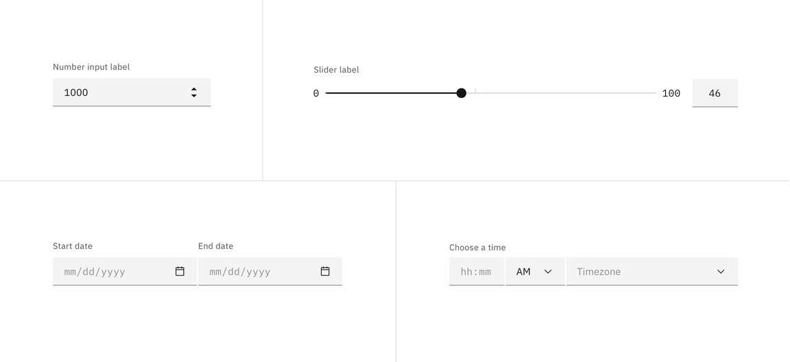 Example of bound entry controls Example of bound entry controls
