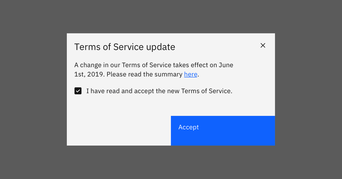Primary button in a modal Primary button in a modal