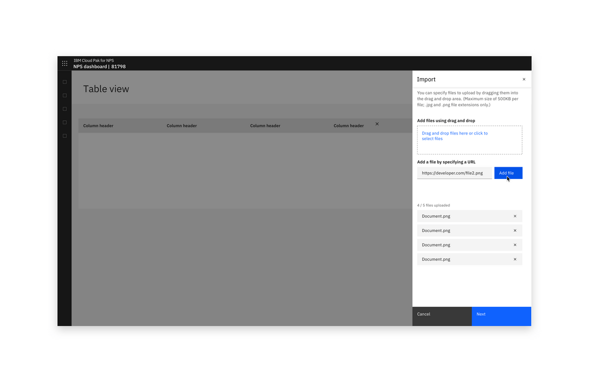 Example of importing with a URL Example of importing with a URL