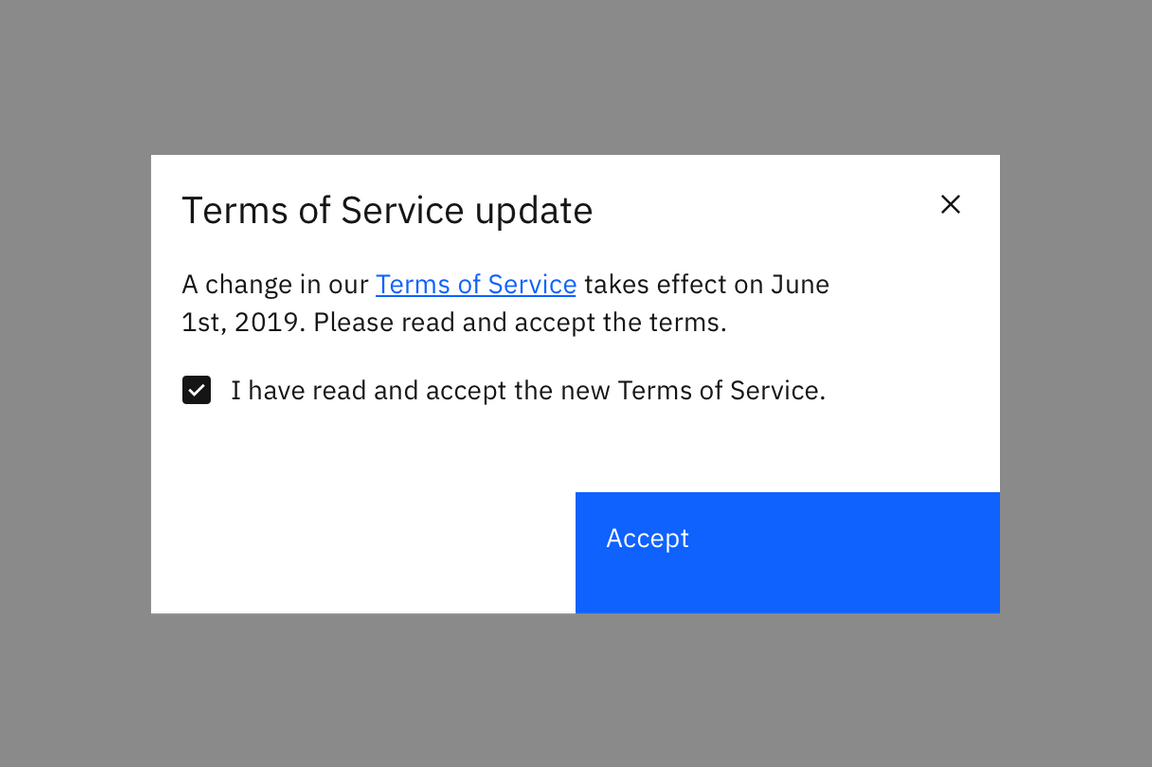 One button modal example One button modal example