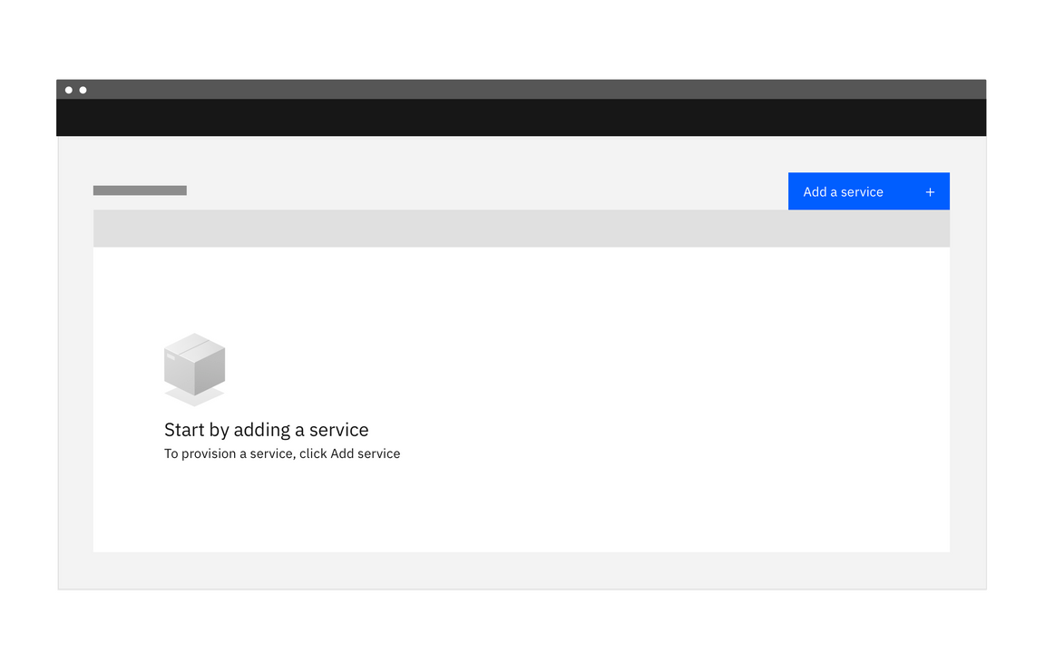 Basic empty state with instruction to click UI element Basic empty state with instruction to click UI element
