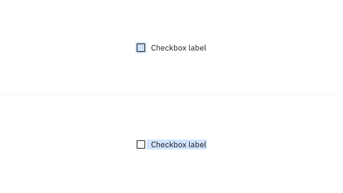 Click targets for checkbox. Click targets for checkbox.